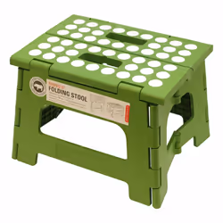 Kikkerland Foldable Sturdy Non Slip Compact Lightweight Plastic Rhino II Step Stool Green Holds up to 300 lbs for Kitchen ...