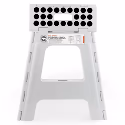 Kikkerland Foldable Sturdy Non- Slip Compact Lightweight Plastic Rhino Step Stool Plastic Holds up to 300 lbs White Best f ...
