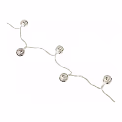 Kikkerland Silver Globe LED String Lights Battery Power Party BBQ Decoration