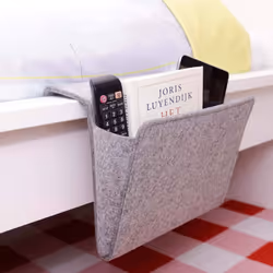 Kikkerland Boiled Wool Bedside Pocket, 22x 28.2x 4 cm, Grey