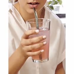 Kikkerland Reusable Glass Drinking Straws With Cleaning Brush x 6