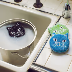 Kikkerland CU280 sponge CAT Nylon, Polyurethane Black, Blue, Green, White 3 pc(s)