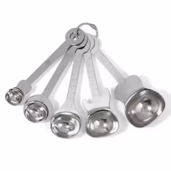 Guitar Measuring Spoons Set 5 Cooking Backing Stainless Steel Kitchen Stackable