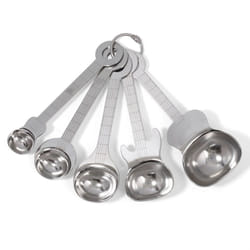 Guitar Measuring Spoons Set 5 Cooking Backing Stainless Steel Kitchen Stackable