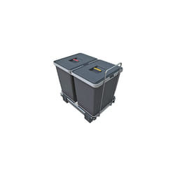 ELLETIPI Ecofil PF01Â 34B2Â Pull-Out Recycling Bins, Plastic and Metal, Grey, 30Â x 45Â x 36Â cm