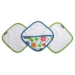 JJ Cole Washcloth Summer Garden & Bath Mitt Set  Pink/Green/Blue/Yellow/White/Orange