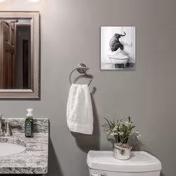 Gongyuanyihao Arts Elephant Jump in Bathtub Wall art  Funny Animal Poster  Modern Wrapped Canvas Prints  Black and White Bathroom Decor Ready to Hang