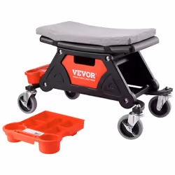 VEVOR Mechanic Stool 300 LBS Capacity Garage Stool with Wheels Heavy