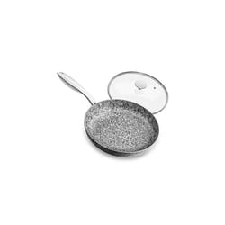 MICHELANGELO 20CM Frying Pan with Lid, Non Stick Granite Stone Frying Pan, Stone-Derived Coating Omelette Pan, Nonstick Frying Pans with Lid, Stone