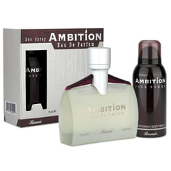 Rasasi Ambition 2-Piece Set for Men  (2.3 Oz Eau De Parfum Spray + 5.0 Oz Deodorant Body Spr)
