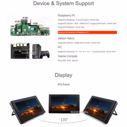 Waveshare 7inch Capacitive Touch Screen LCD Compatible with Raspberry