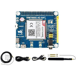 Waveshare 4G/3G/2G/GSM/GPRS/GNSS Hat for Raspberry Pi 4 Jetson Nano Based on SIM7600E-H Supports LTE CAT4 for Downlink Data Transfer