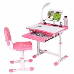 Children Desk and Chair Set Height Adjustable Kids Study Workstation