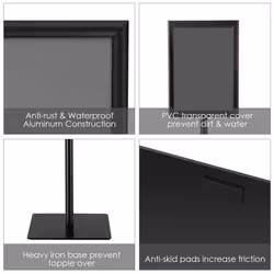 A4 Height-Adjustable Pedestal Poster Stand Portable Floor Sign