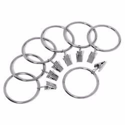 Metal Curtain Clip Rings 2 Inch Interior Diameter Set of 14 (Polished