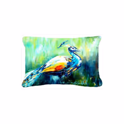 Carolines Treasures MW1160PW1216 Proud Peacock Green Indoor & Outdoor Fabric Decorative Pillow