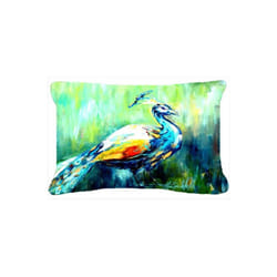 Carolines Treasures MW1160PW1216 Proud Peacock Green Indoor & Outdoor Fabric Decorative Pillow