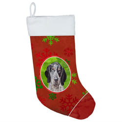 Caroline's Treasures Blue Tick Coonhound Red Snowflakes Holiday Christmas Stocking  11 x 18  Mulitcolor