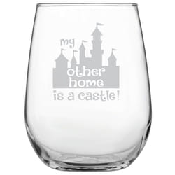 My Other Home is a Castle Engraved Stemless Wine Glass  Funny Birthday  Christmas  Mother's Day  Father's Day  Graduation Gift