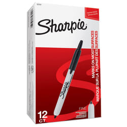 Sharpie Retractable Permanent Markers | Fine Point | Black | 12 Count