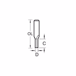 Professional Straight Two Flute Router Cutter, 1/2 Inch Shank, 10mm Cut Diameter & 35mm Cut Length, Tungsten Carbide Tipped, 3/60X1/2TC