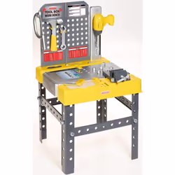 CASDON Tool Box Workbench  2-in-1 Tool Box & Workbench for Children Aged 3+ Includes Over 60 Tools for DIY Roleplay Fun