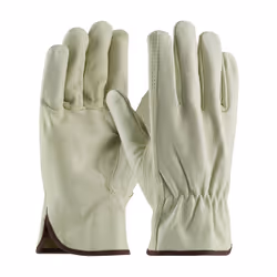 PIP Economy Grade Top Grain Pigskin Leather Drivers Glove - Keystone Thumb, Factory gloves, Natural, L, CHN, 2 pc(s), Leather