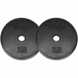 Yes4All 1-inch Cast Iron Weight Plates for Dumbbells - Standard Weight Disc Plates 7.5 Pound Pack of 2