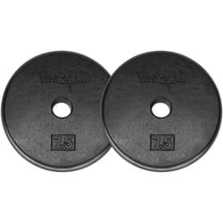 Yes4All 1-inch Cast Iron Weight Plates for Dumbbells - Standard Weight Disc Plates  7.5 Pound Pack of 2