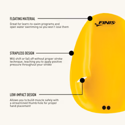FINIS Agility Paddles Floating Swim Paddles for Lap Swimming - Swim Gear for Beginners to Triathlon Athletes - Pool and Swimming Accessories to Improv
