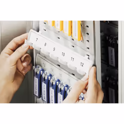 Durable 196723 Locking Key Cabinet  72-Key  Brushed Aluminum  11 3/4 x 4 5/8 x 15 3/4
