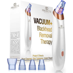 Project E Beauty Vacuum Blackhead Remover Extractor Facial Acne Whitehead Pimple Pore Nose Face Cleanser Tool Device USB Rechargeable 3 Adjustable