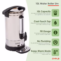 Oypla Electrical 10L Catering Hot Water Boiler Tea Urn Coffee