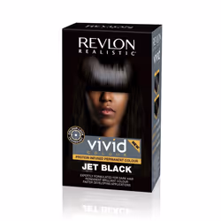 Revlon Realistic Vivid Colour Protein Infused Permanent Color Hair Dye with Color Lock Technology Jet Black 110ml
