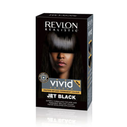 Revlon Realistic Vivid Colour Protein Infused Permanent Color Hair Dye with Color Lock Technology Jet Black 110ml