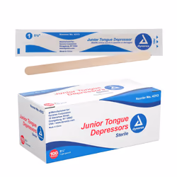 Dynarex Tongue Depressors  Sterile  5.5"""" Junior-Sized Length  Made from Beige Birch Wood  Comes in Peel-Down Patches  1 Bo ...