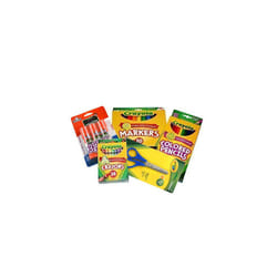 Basic Crayola Back to School Bundle - 5 Items - Crayola Crayons  Crayola Markers  Crayola Colored Pencils  Elmer's Glue Sticks and Child Scissors