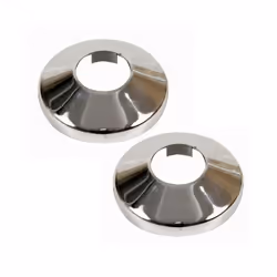 2 Pieces Pvc Chromed Radiator Pipe Cover Collar Rose 15mm X 2