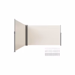 Vevor ZYPF160X600CMM001V0 63 x 236 in. Awning-Rugged Full Aluminum Rust-Proof Patio Sunshine Screen, Beige