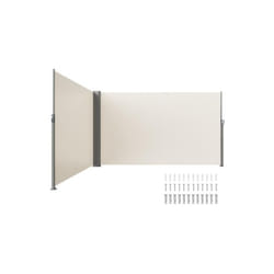 Vevor ZYPF160X600CMM001V0 63 x 236 in. Awning-Rugged Full Aluminum Rust-Proof Patio Sunshine Screen, Beige