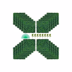 Vevor MLCZWQ24PC20X2001V0 20 x 20 in. Hedge Wall Panels Artificial Grass Backdrop Wall Artificial Boxwood Panel - 24 Piece