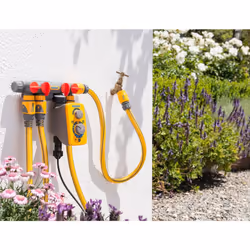HOZELOCK - Multi-Tap Connector 4-Way Watering : Ideal for Creating 4 Circuits on a Single Tap, Independent Flow Valve for Each Outlet