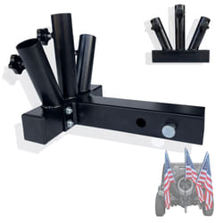 GOORIDA Triple Hitch Flag Pole Holder for Truck  Fits Standard 2"" Tra
