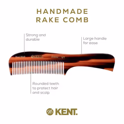 Kent 10T Large Hair Detangler Comb - Handmade Wide Tooth Comb for Curly Hair  Detangling Comb For Wet and Dry Hair  Rake Comb for Women Hair Combs for