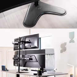 VIVO Quad 13 to 30 inch Monitor Free-Standing Mount  Fully Adjustable Desk Stand  Holds 4 Flat or Curved Display Screens  STAND-V004F