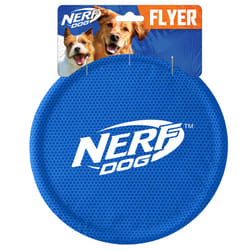 Nerf Dog Nylon Flyer Dog Toy  Flying Disc  Lightweight  Durable and Water Resistant  Great for Beach and Pool  9 inch Diameter  for Medium/Large Breed