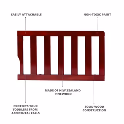 Dream On Me Convertible Crib Toddler Guard Rail in Cherry  Converts Cr