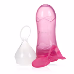 Nuby Garden Fresh Silicone Squeeze Feeder with Spoon and Hygienic Cover - Pink