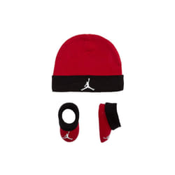 Nike Jordan Infant Baby Hat and Booties Set (Red(LJ0102-R78)/Black  0-