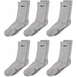 Nike Little Boy's 6-Pairs Young Athletes Grey Crew Socks Sz: 5-7 Fits